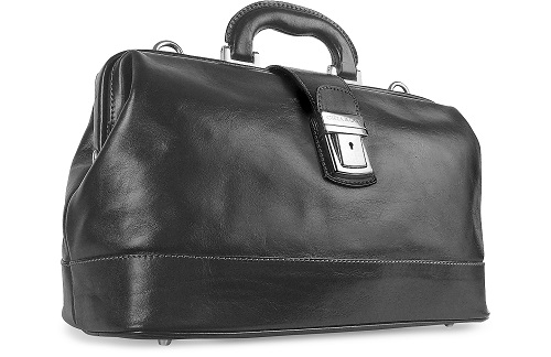 Doctor's Leather Medical Bag in Black - Tuscany  Doctor's Leather Medical Bag in Black - Tuscany